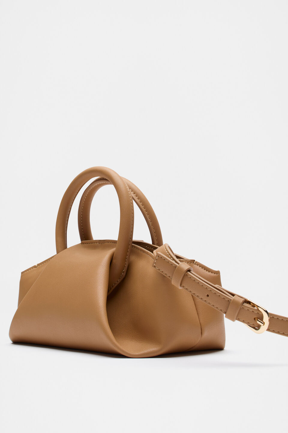 Round Handle Shoulder Bag  Caramel