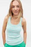 Australian Cotton Rib Tank  Deep Emerald Stripe  hi-res