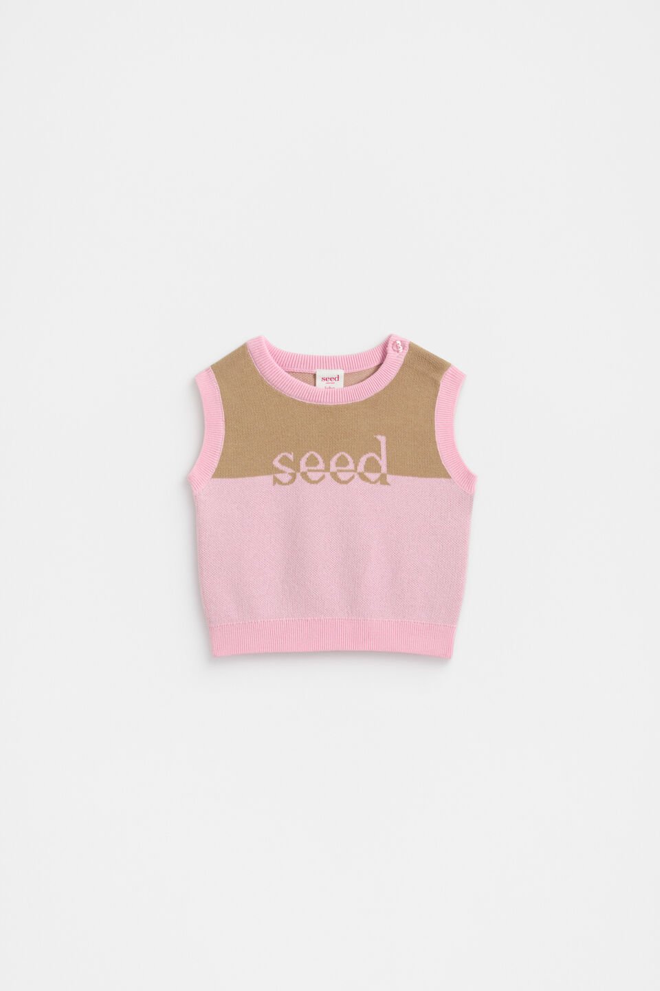 Logo Knit Vest  Petal Pink