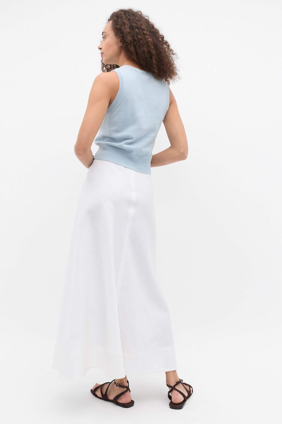 Linen Blend Knit Top  Bluebelle Marle