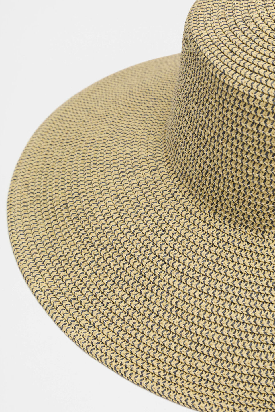 Two Tone Wide Brim Hat  Natural