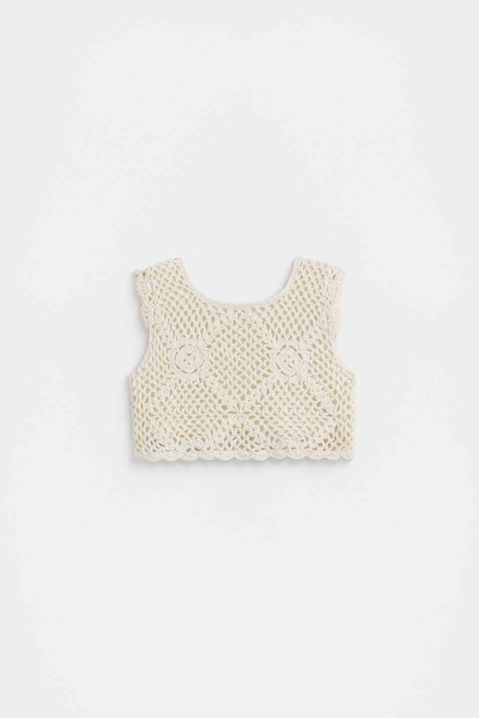 Flower Crochet Top  Milk