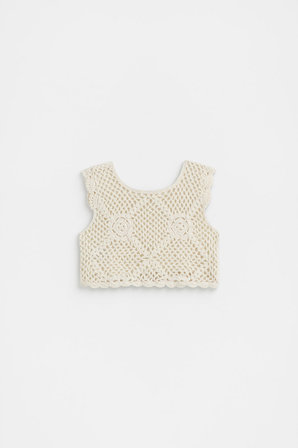Flower Crochet Top  Milk