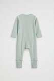 Core Logo Zipsuit  Sage Stripe  hi-res