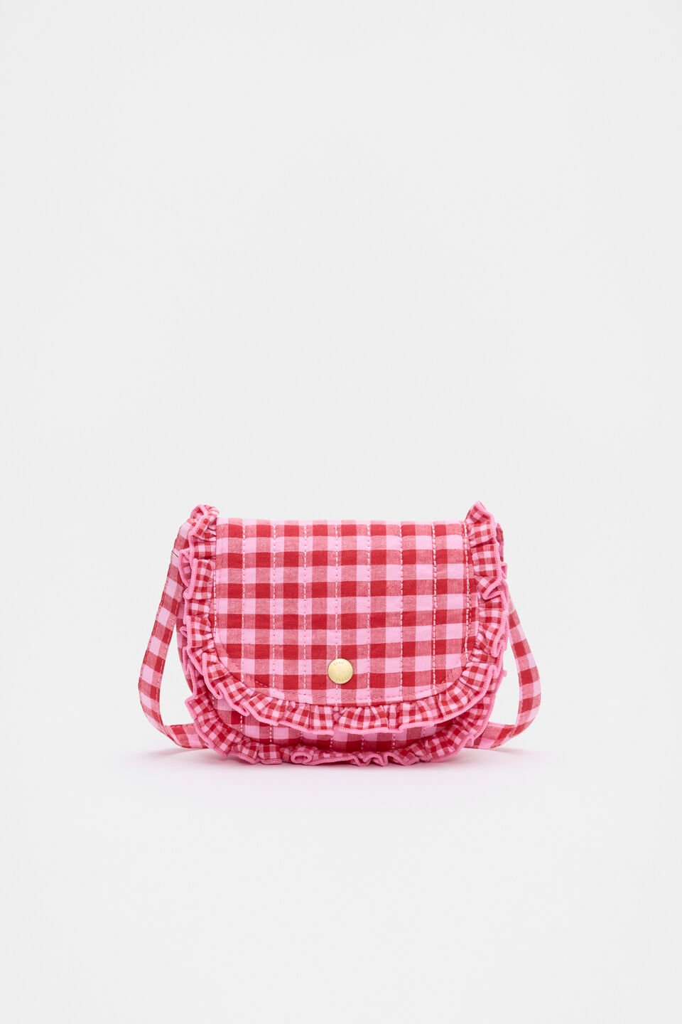 Gingham Ruffle Bag  Chilli Red