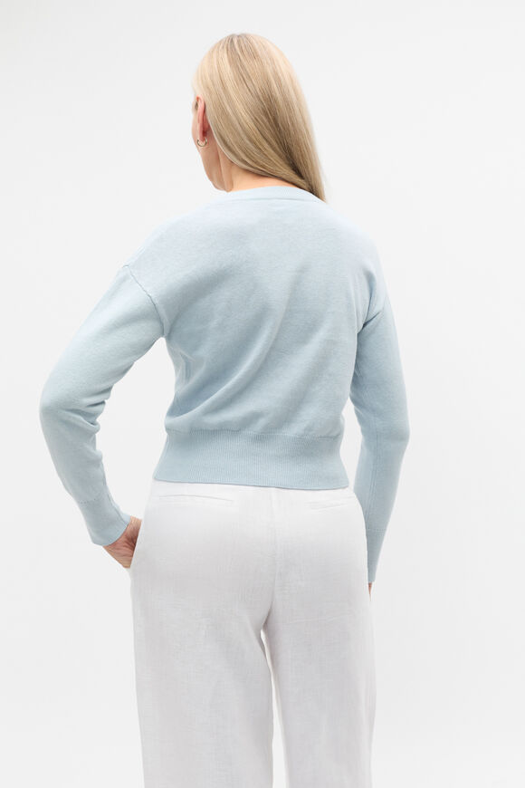 Linen Blend Cardigan  Bluebelle Marle  hi-res