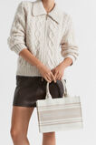 Woven Mini Structured Tote  Champagne Beige  hi-res
