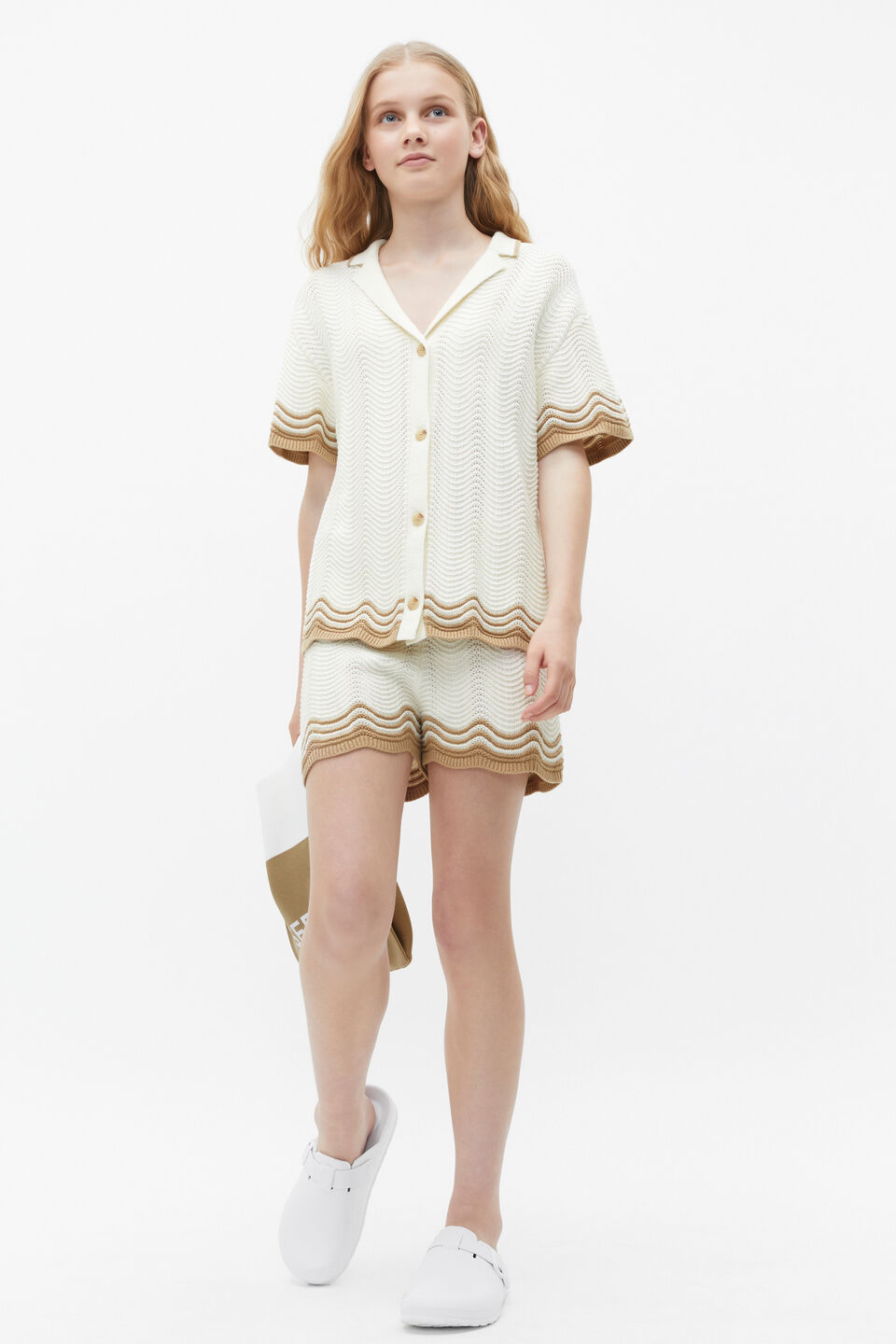 Crochet Knit Top  Marshmallow