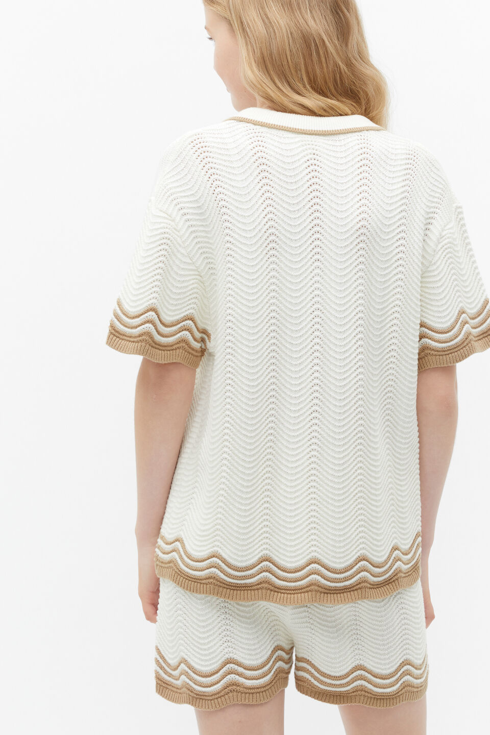 Crochet Knit Top  Marshmallow