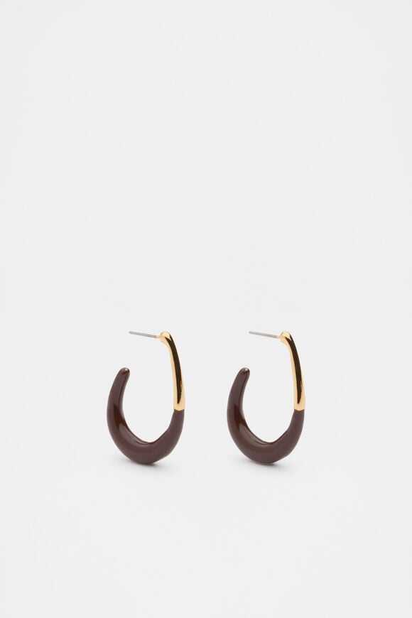 Enamel Teardrop Hoop  Merlot  hi-res