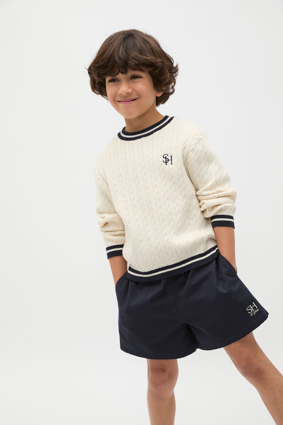 Heritage Cable Knit Sweater  Coconut Cream  hi-res