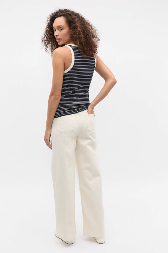 Contrast Fitted Tank  Twilight Blue Stripe  hi-res