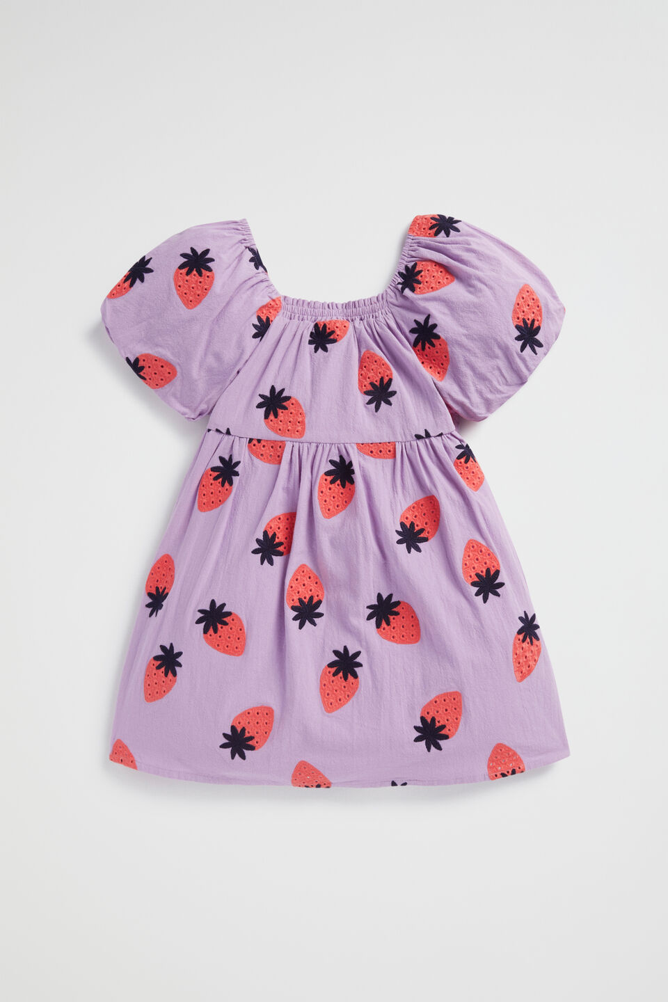 Strawberry Embroidered Dress  Lilac