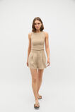 Core Linen Gathered Palazzo Short  Iced Latte  hi-res