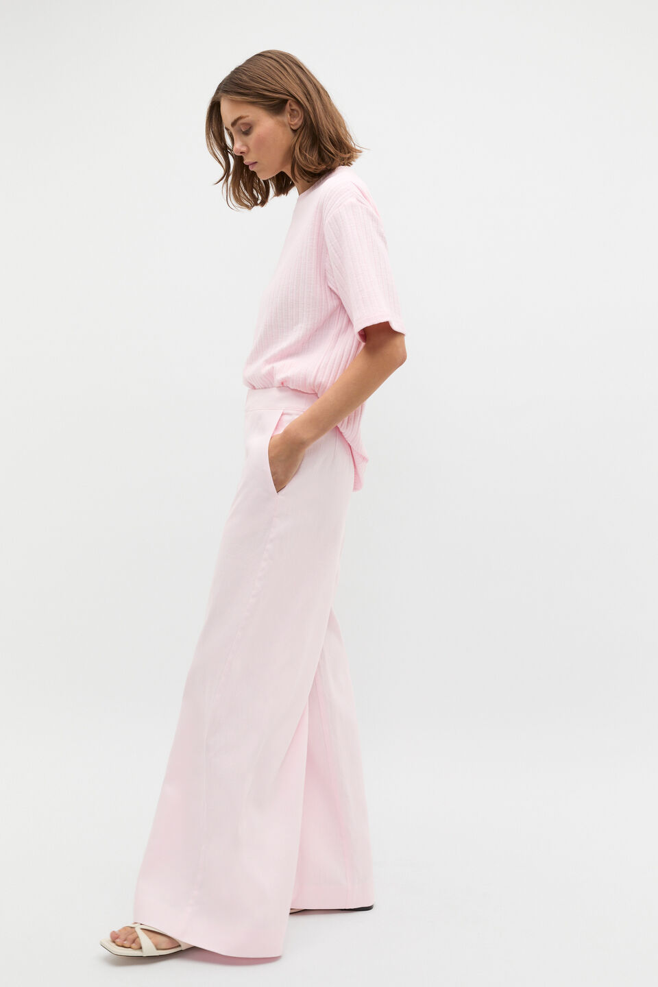 Textured Longline Boxy Tee  Primrose Twist