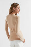 Core Rib Crew Top  Champagne Beige  hi-res