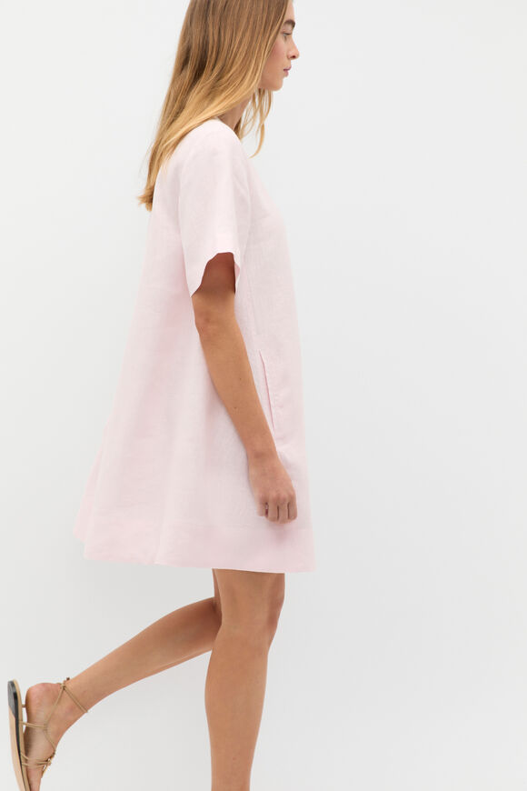 Linen Short Sleeve Mini Dress  Primrose  hi-res