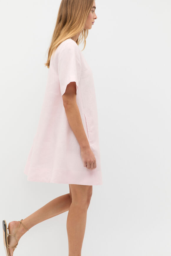 Linen Short Sleeve Mini Dress  Primrose  hi-res