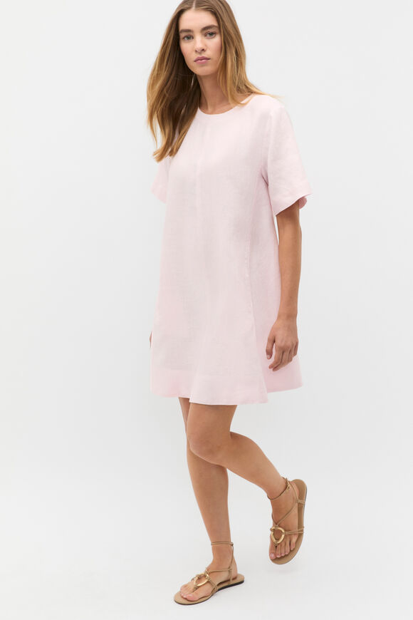 Linen Short Sleeve Mini Dress  Primrose  hi-res