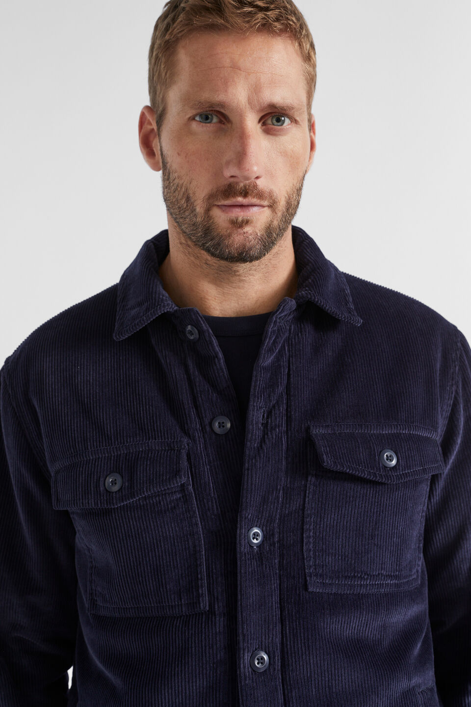 Cord Shacket  Midnight Blue