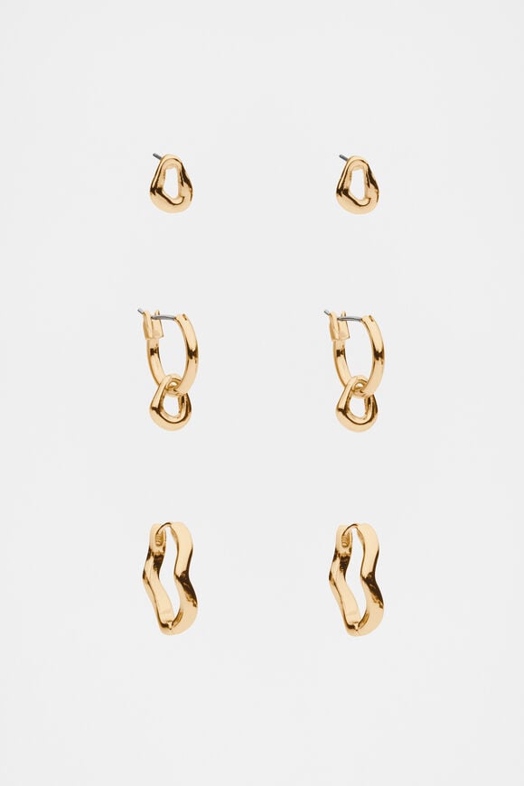 Organic Studs Ear Pack  Gold  hi-res