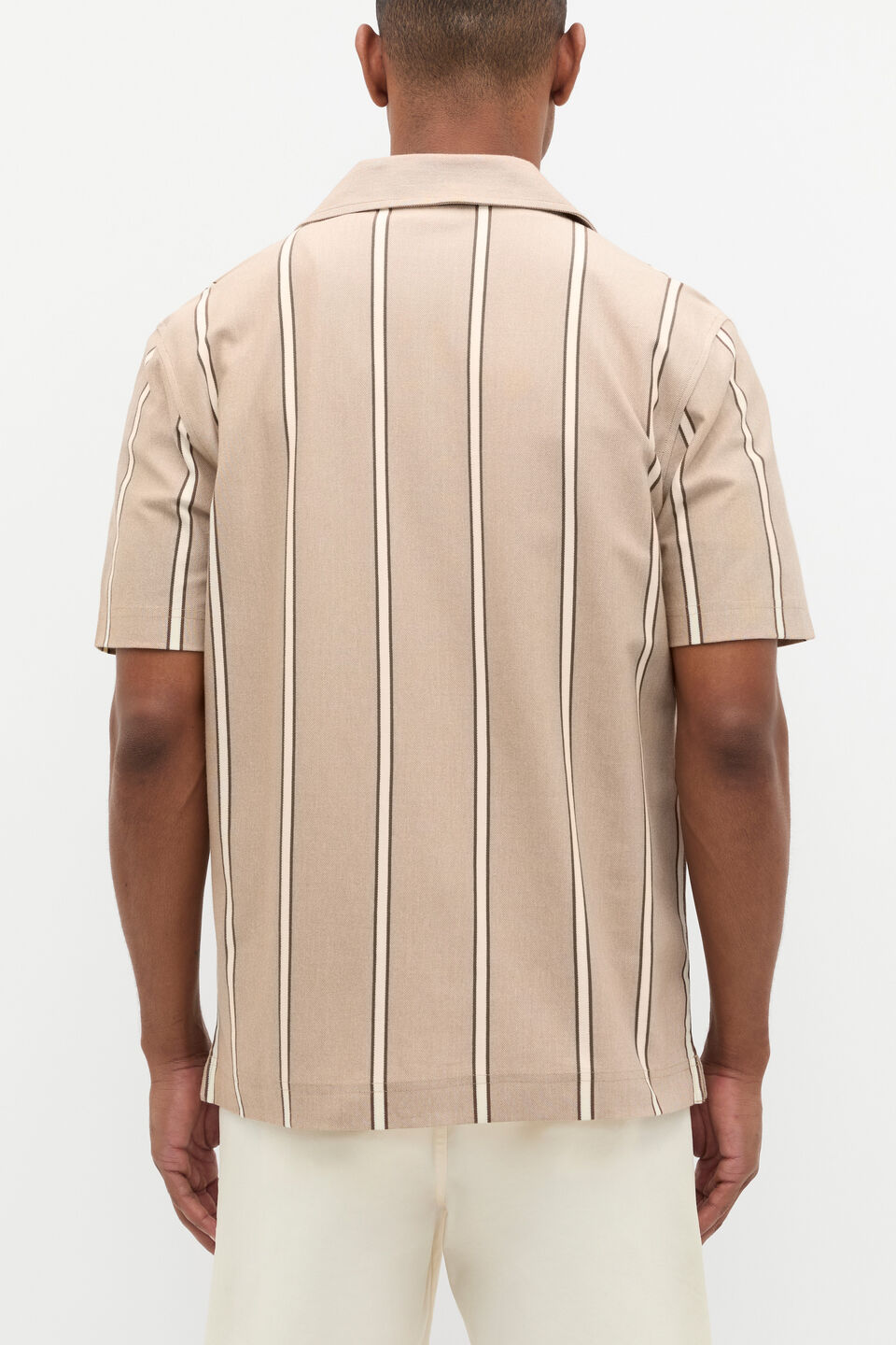 Stripe Pique Shirt  Nougat