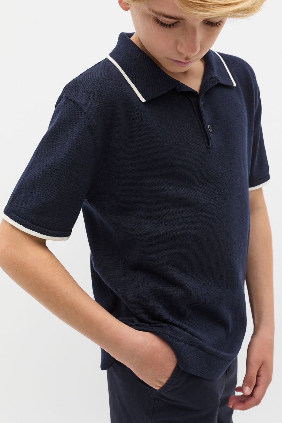 Knit Polo  Midnight Blue