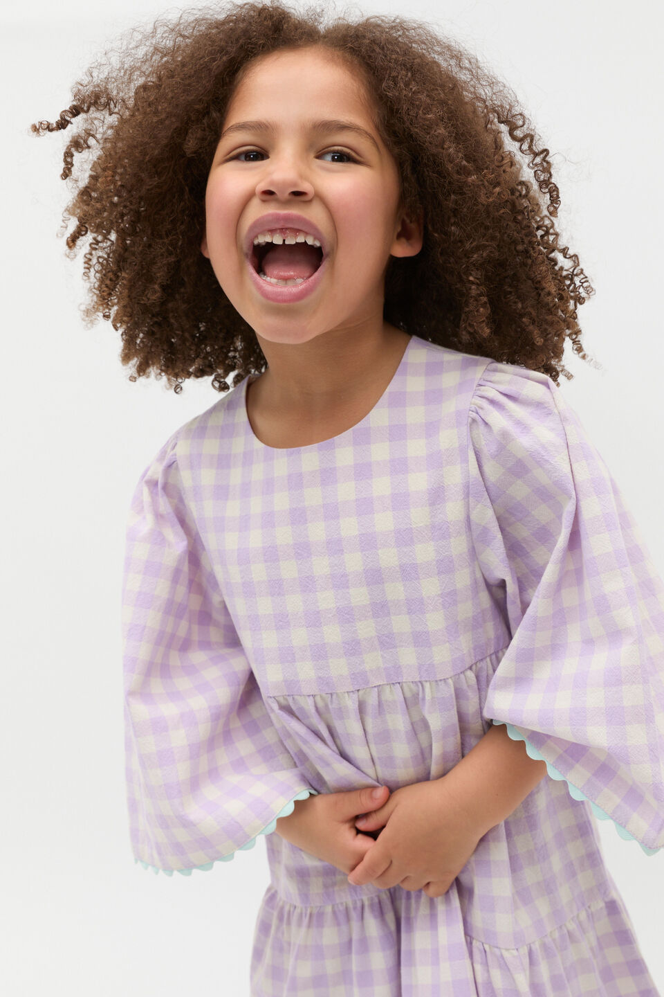 Tiered Gingham Dress  Multi