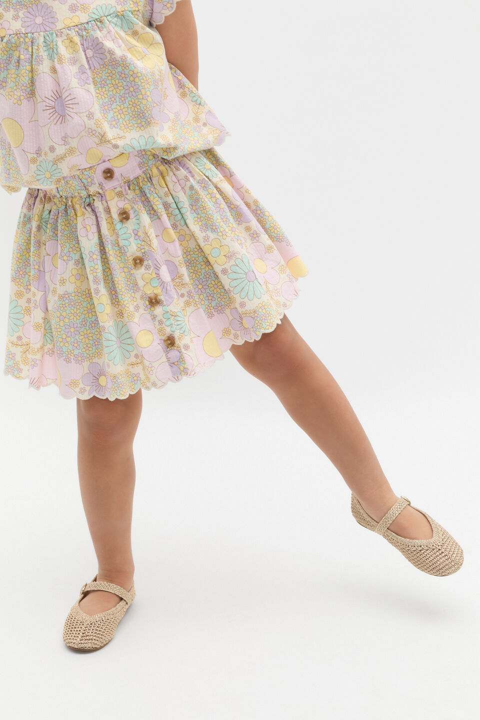 Floral Skirt  Vintage Cream