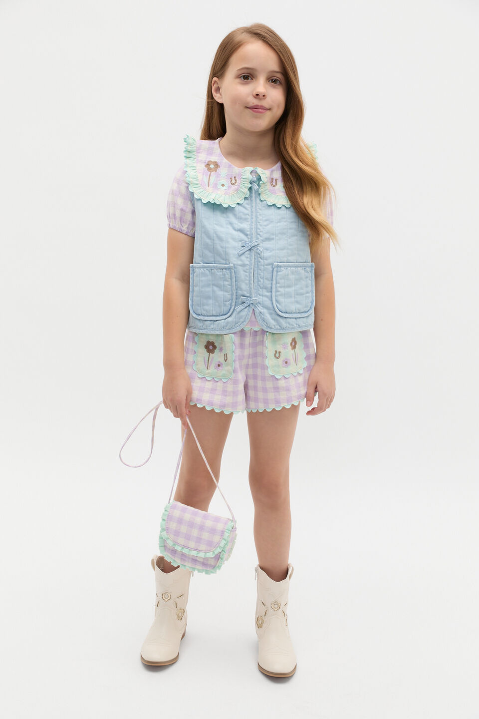 Quilted Vest  Powder Blue Wash