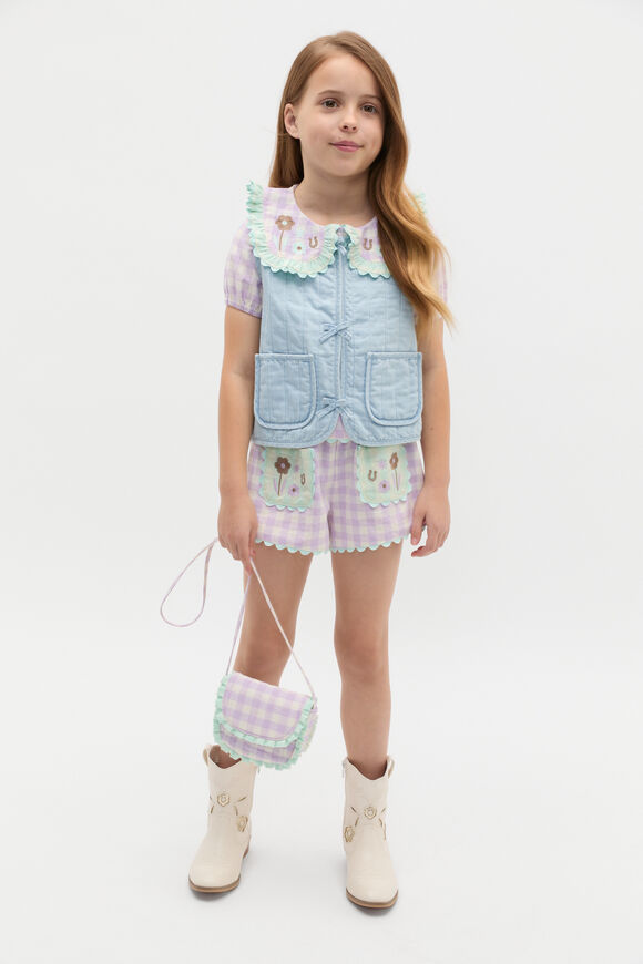Quilted Vest  Powder Blue Wash  hi-res