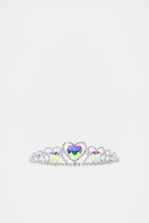 Crystal Heart Tiara  Ice Blue  hi-res