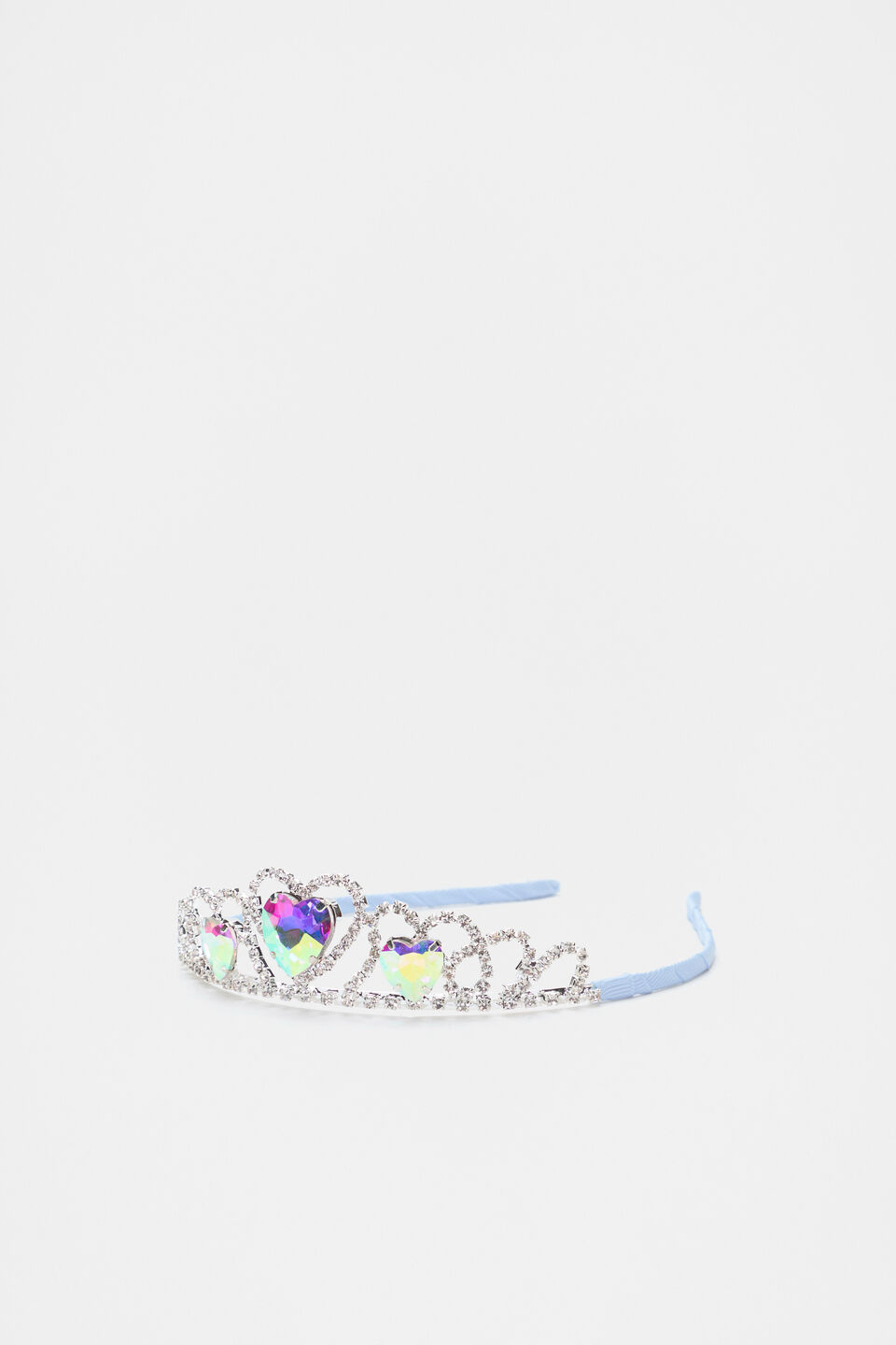 Crystal Heart Tiara  Ice Blue