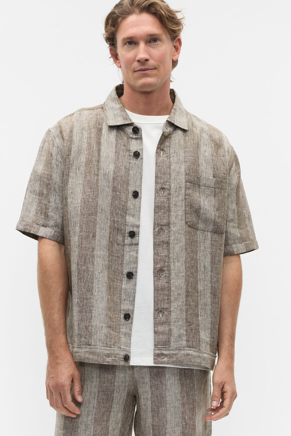 Boxy Linen Shirt  Cocoa  hi-res