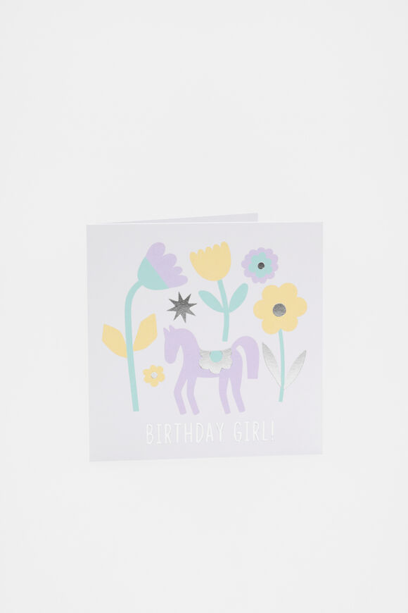 Birthday Girl Pony Card  Multi  hi-res