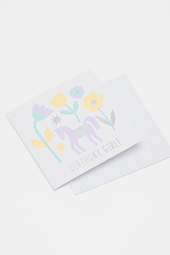 Birthday Girl Pony Card  Multi  hi-res