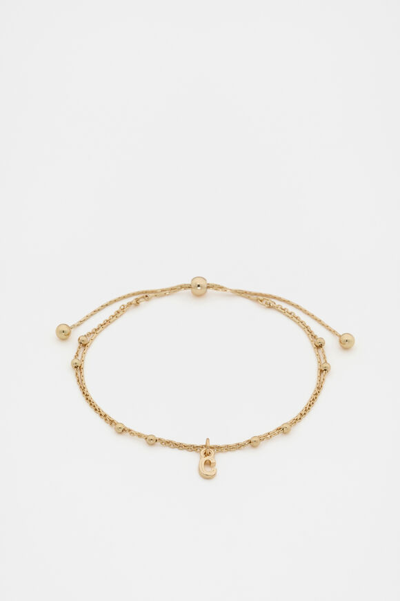 Gold Letter Chains Bracelet  C  hi-res