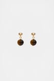 Stone Round Drop Earring  Gold  hi-res