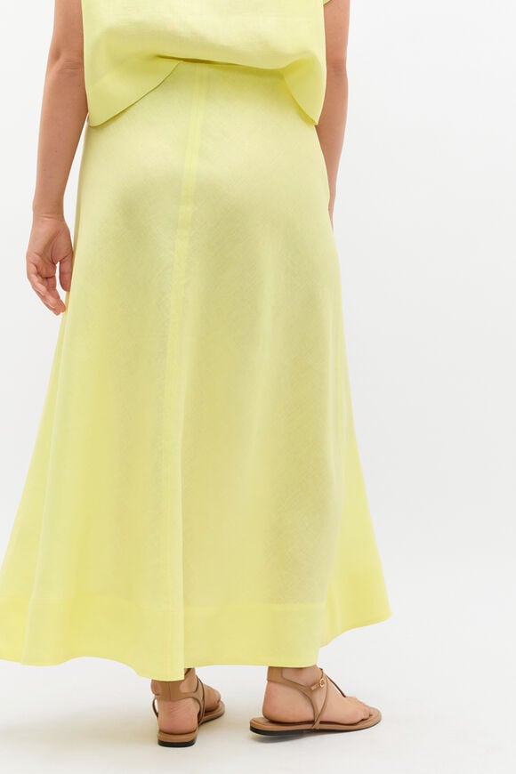Core Linen Seam Front Skirt  Lemongrass Core Linen Seam Front Skirt  Lemongrass  hi-res