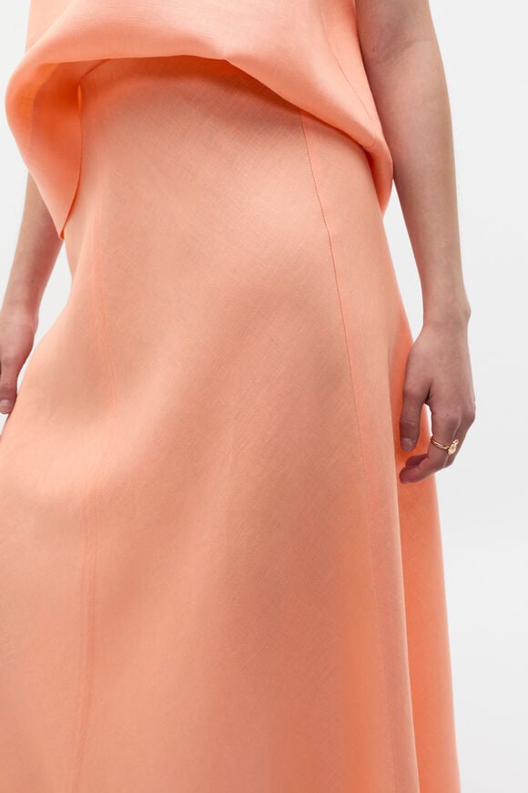 Core Linen Seam Front Skirt  Tangerine Core Linen Seam Front Skirt  Tangerine  hi-res