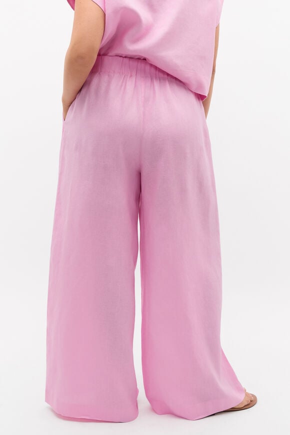 Linen Gathered Palazzo Pant  Fairy Floss Linen Gathered Palazzo Pant  Fairy Floss  hi-res