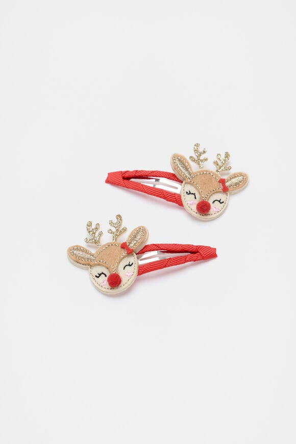 Embroidered Reindeer Snaps  Multi Embroidered Reindeer Snaps  Multi  hi-res