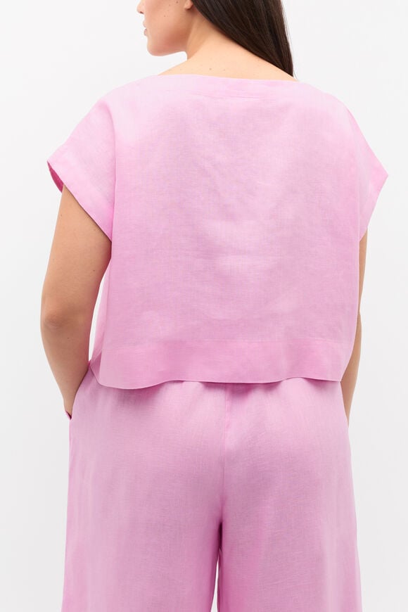 Linen Boxy Shell Top  Fairy Floss Linen Boxy Shell Top  Fairy Floss  hi-res