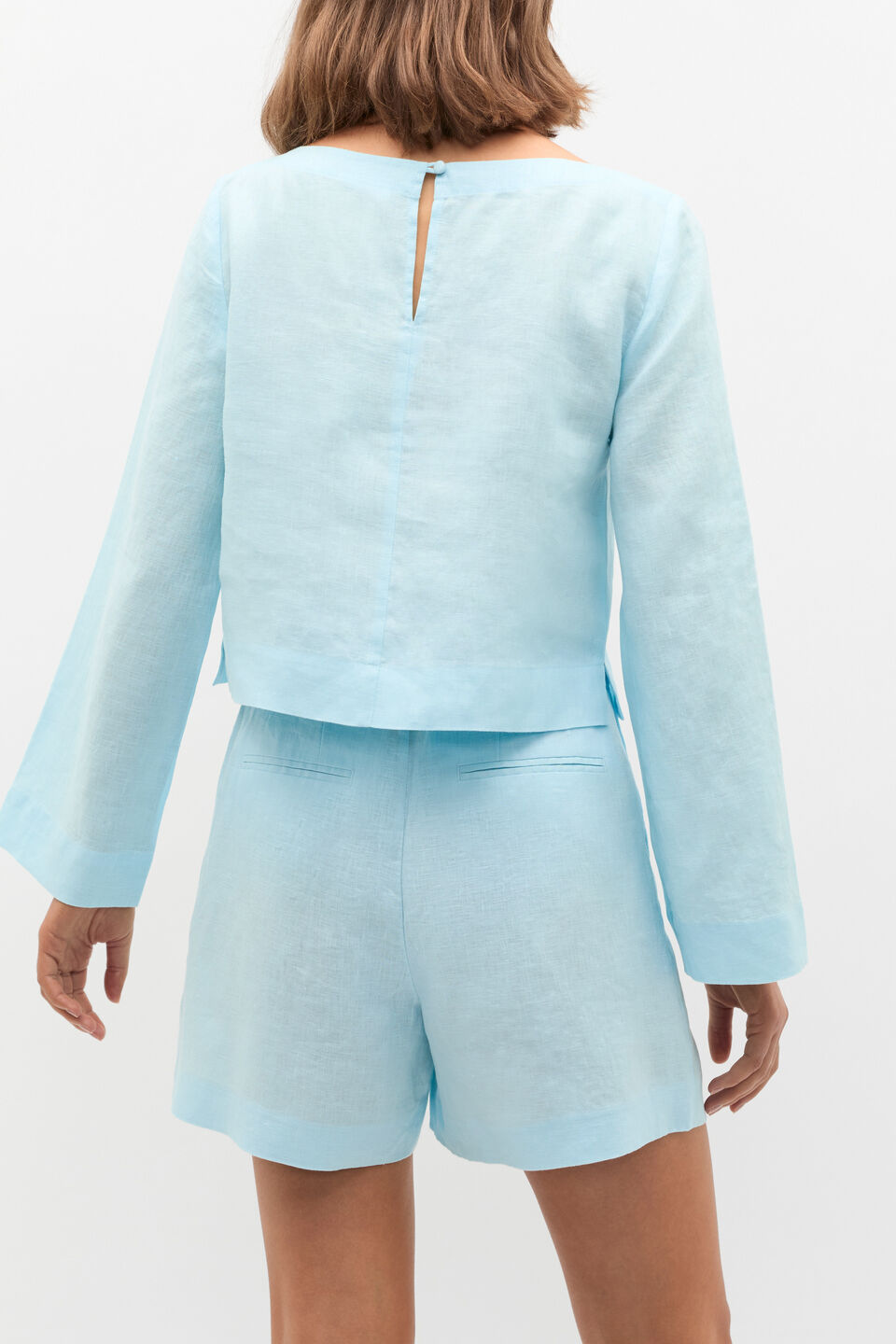 Linen Boat Neck Top  Skyway
