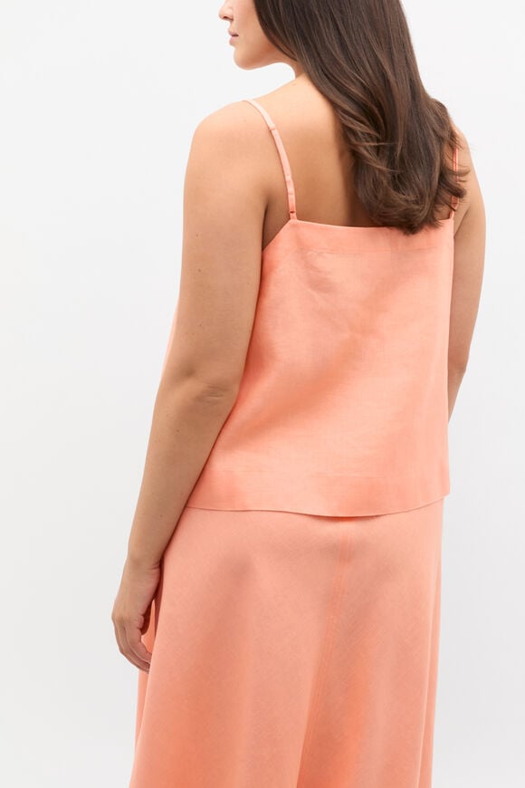 Linen Scoop Cami  Tangerine Linen Scoop Cami  Tangerine  hi-res