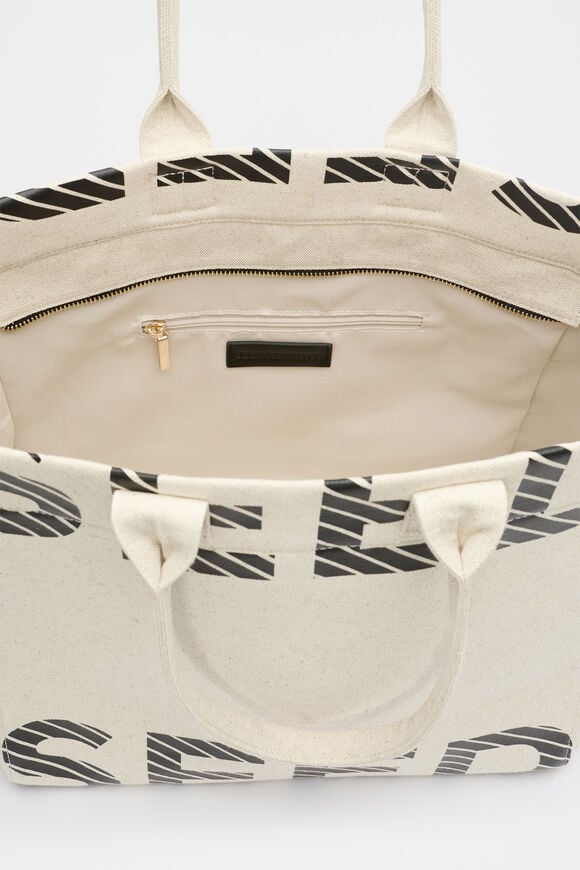 Cropped Logo Tote  Black Cropped Logo Tote  Black  hi-res