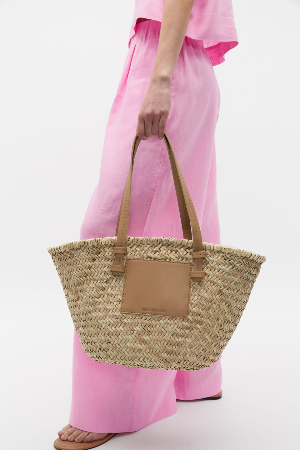 Straw Basket Bag  Caramel