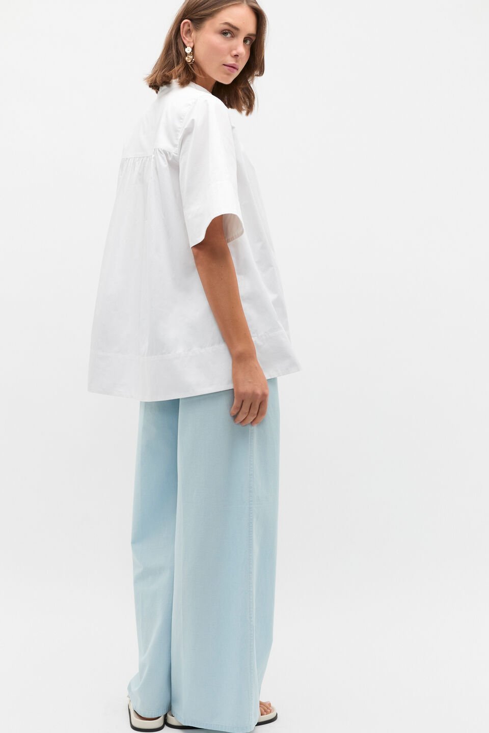 Cotton Poplin Swing Tunic  Whisper White