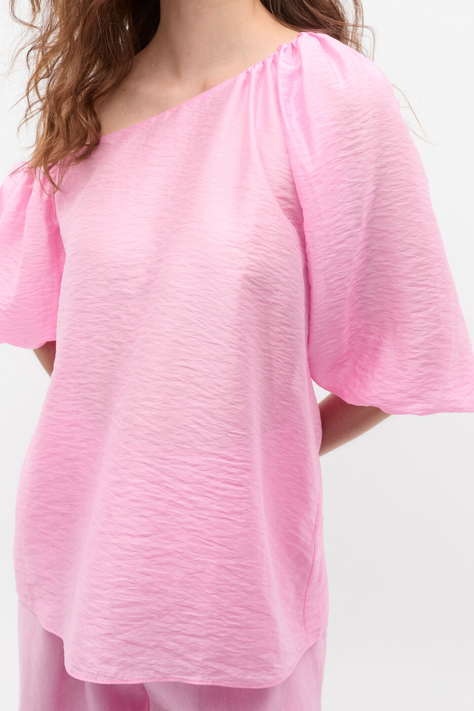 Asymmetric Blouson Top  Fairy Floss