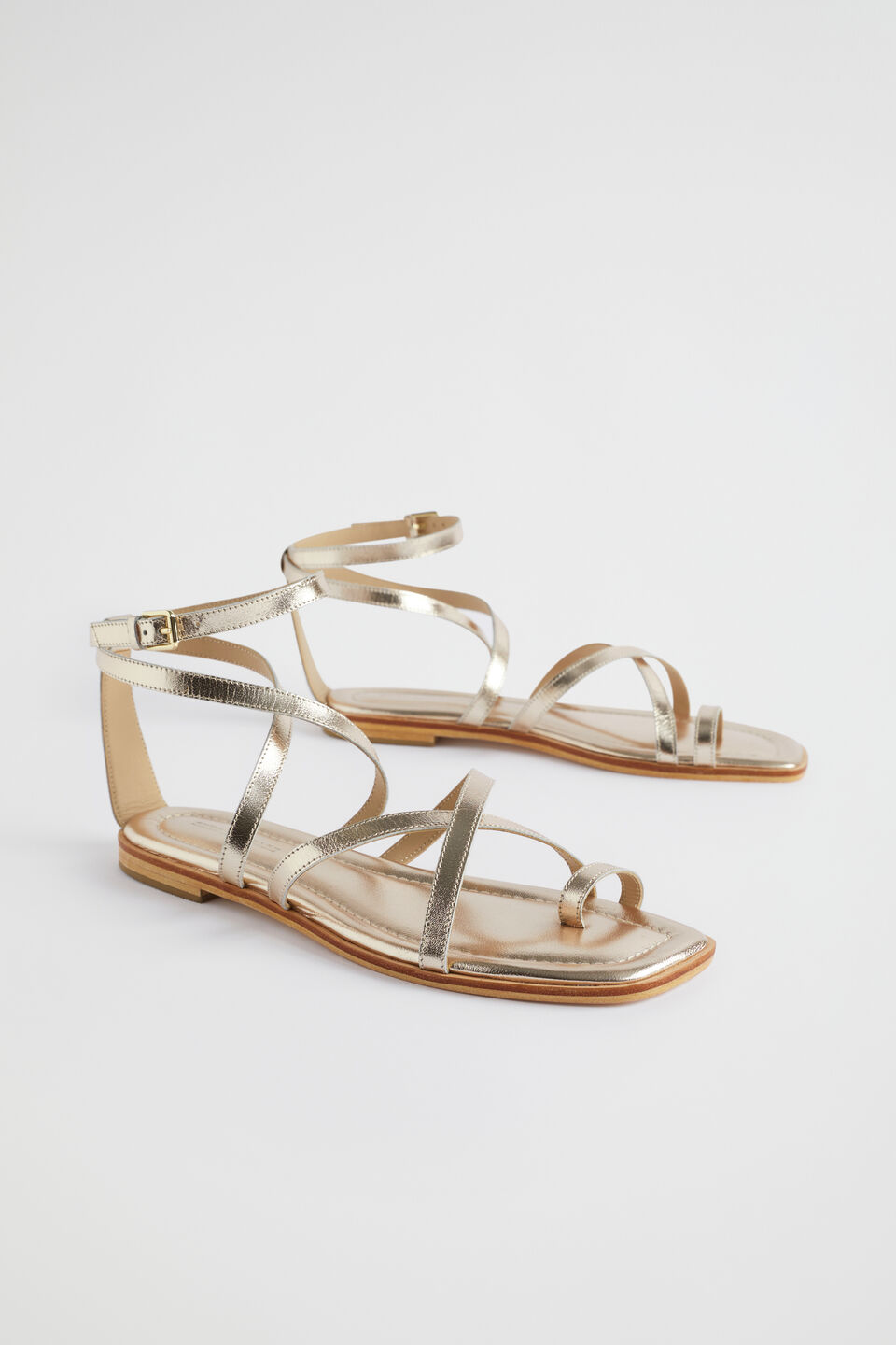 Addison Flat Sandal  Soft Gold
